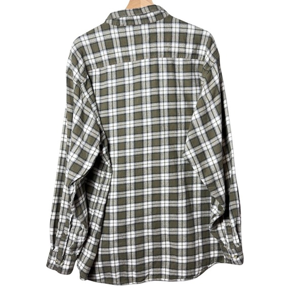 Bass Pro Shop Mens 100% Cotton Green Long Sleeve Button Down Flannel size 2XL - Picture 2 of 14